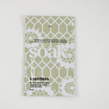 Load image into Gallery viewer, One beige sachet of Soak rinse-free laundry liquid on a white background (Scentless)