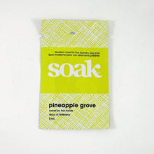 Load image into Gallery viewer, One bright yellow sachet of Soak rinse-free laundry liquid on a white background (Pineapple Grove)
